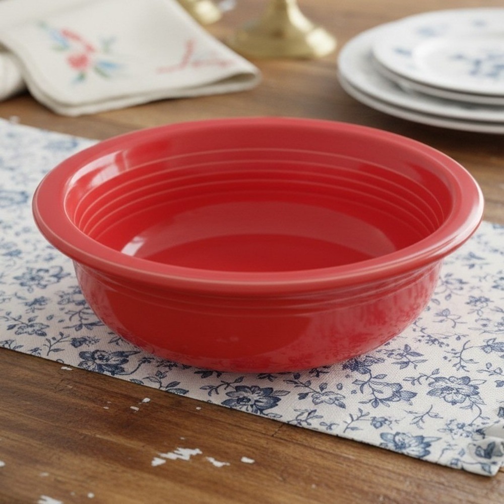 Fiesta 8 1/4" Large Serving Bowl Scarlet Red 40 Oz Straight Side Vegetable